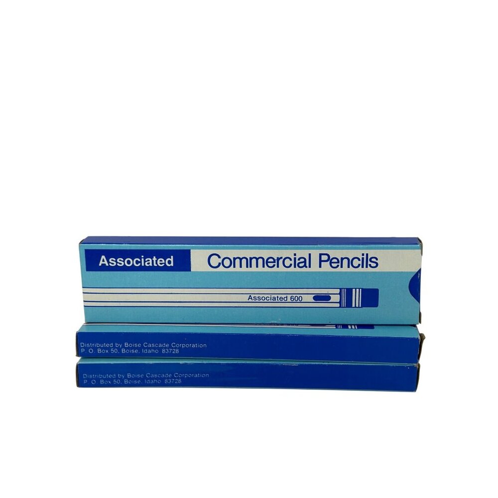 Vintage Associated 600 Commercial Pencils NOS Lot of‎ 3 Boxes Boise Cascade Set